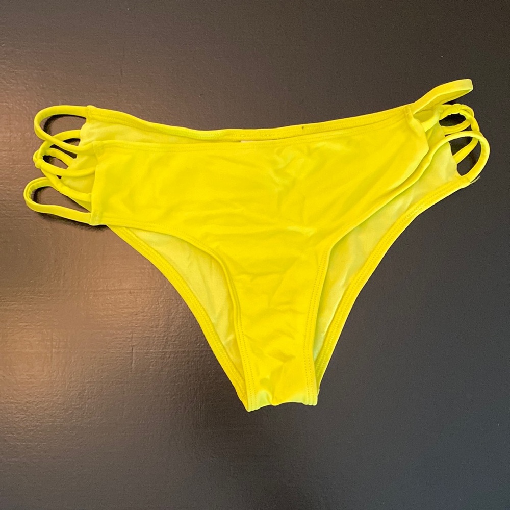 Hollister Neon Yellow Bikini Bottoms With Side Detail
